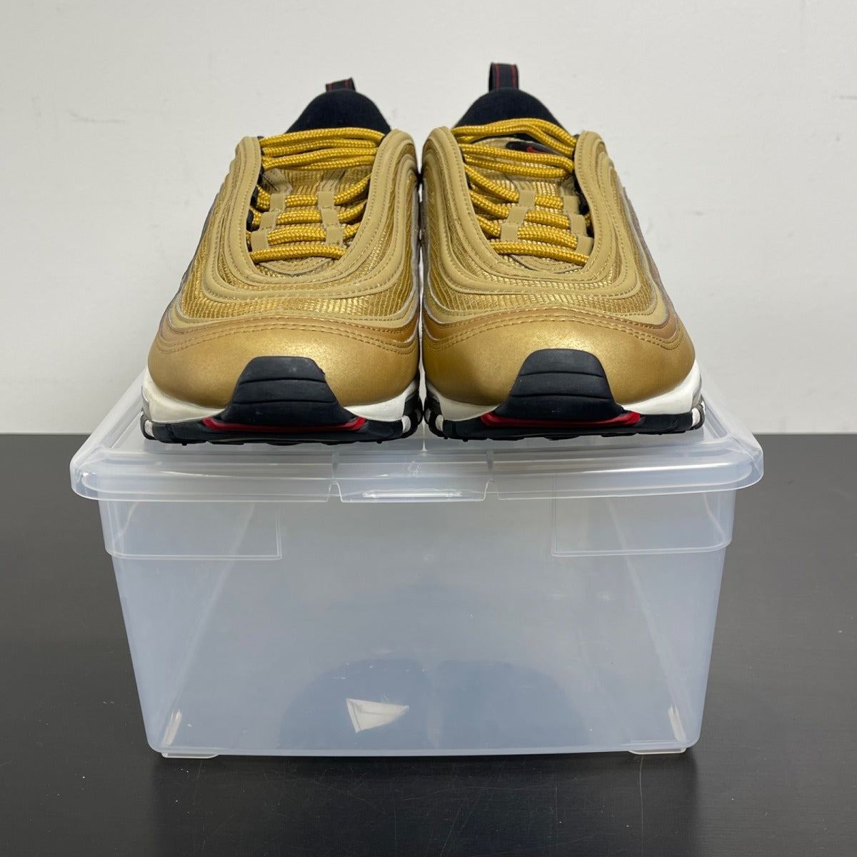 Nike Air Max 97 Metallic Gold (2017/2018) 10.5 (Moderately Worn Pre-Owned)NikeMetallic Gold/Varsity Red-White-Back - Image 2