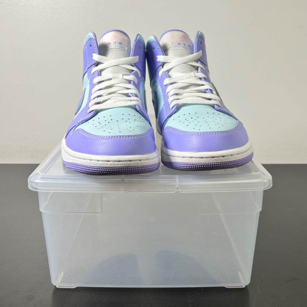 Jordan 1 Mid Purple Aqua 10.5 (Lightly Worn Pre-Owned)JordanPurple/Aqua-White - Image 2