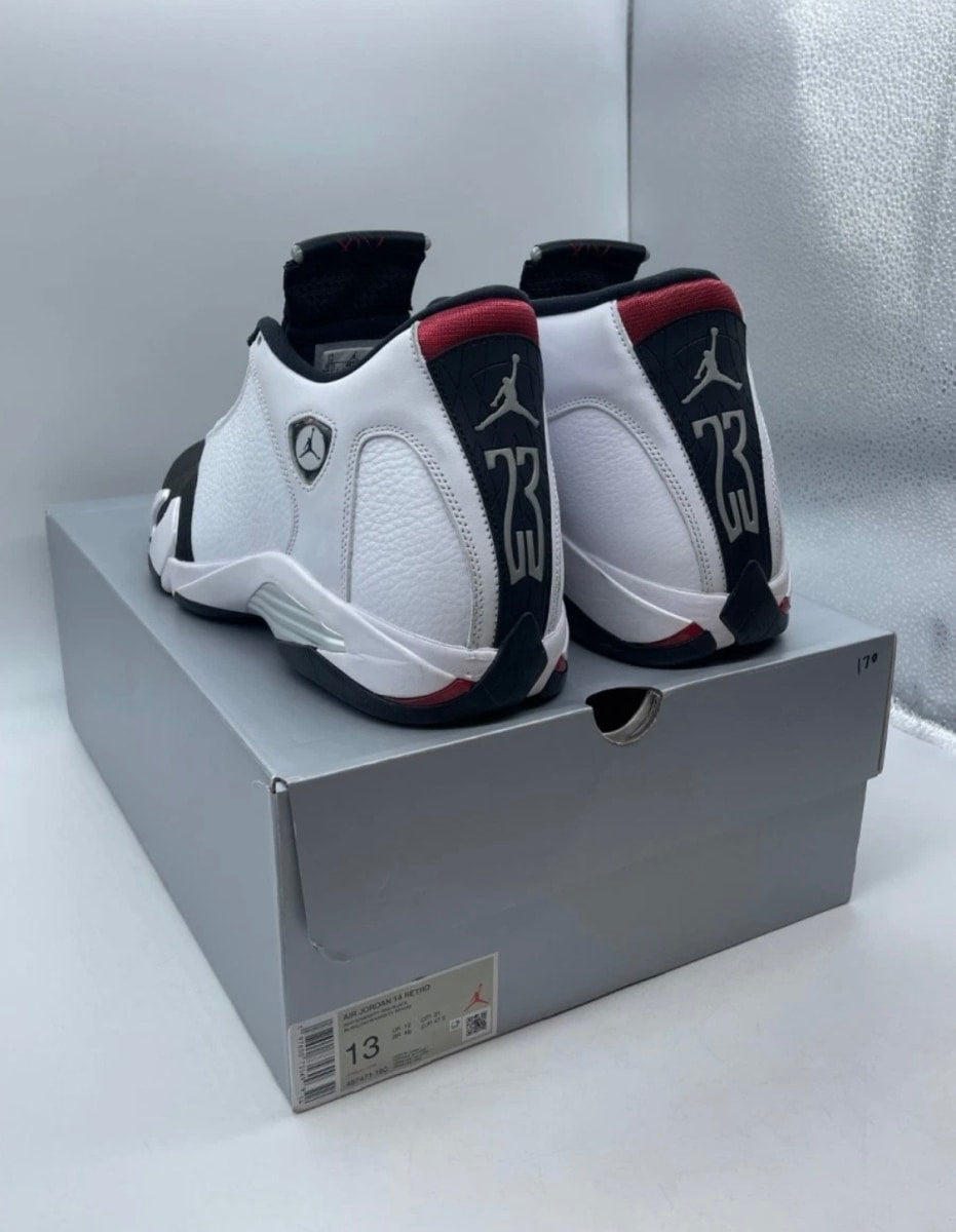Jordan 14 Retro Black Toe (2024) 13 (Lightly Worn Pre-Owned)JordanWhite/Varsity Red/Black/Metallic Silver - Image 6