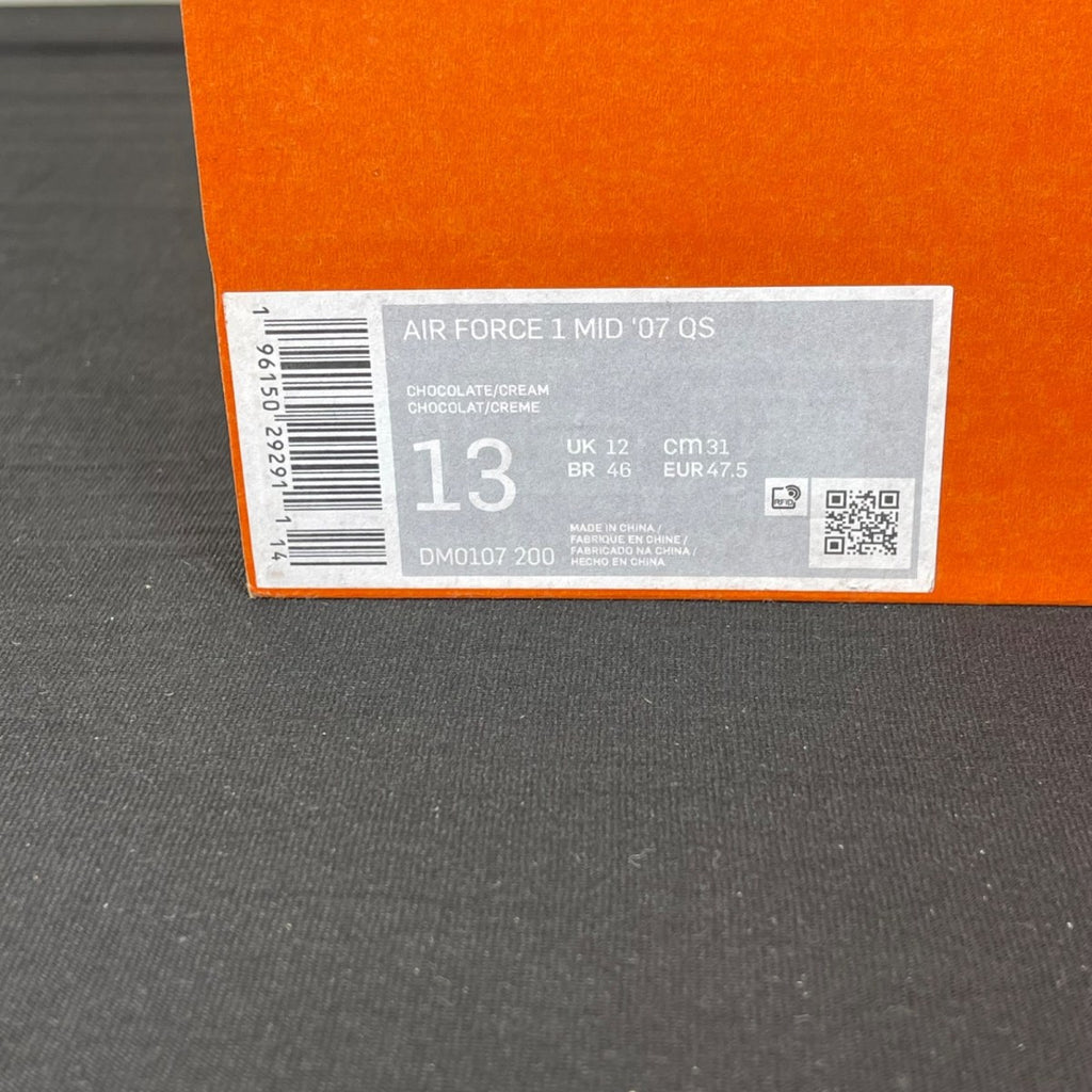 Nike Air Force 1 Mid QS Chocolate 13 (Moderately Worn Pre-Owned)NikeChocolate/Cream - Image 7