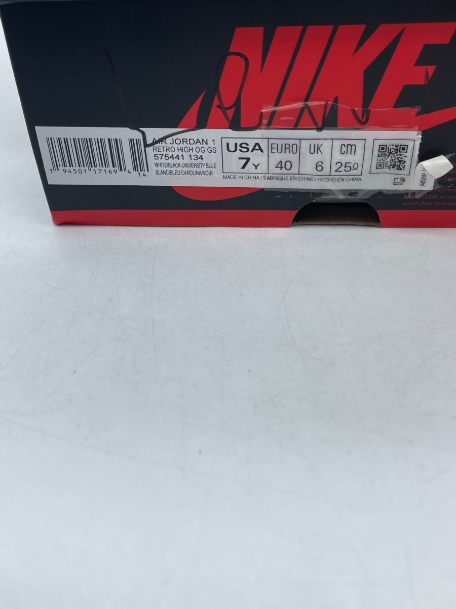 Jordan 1 Retro High OG University Blue (GS) 7Y (Moderately Worn Pre-Owned) - Image 9