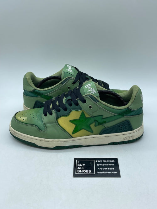 A Bathing Ape Bape SK8 Sta Green Grey 12 (Moderately Worn Pre-Owned) - Image 1