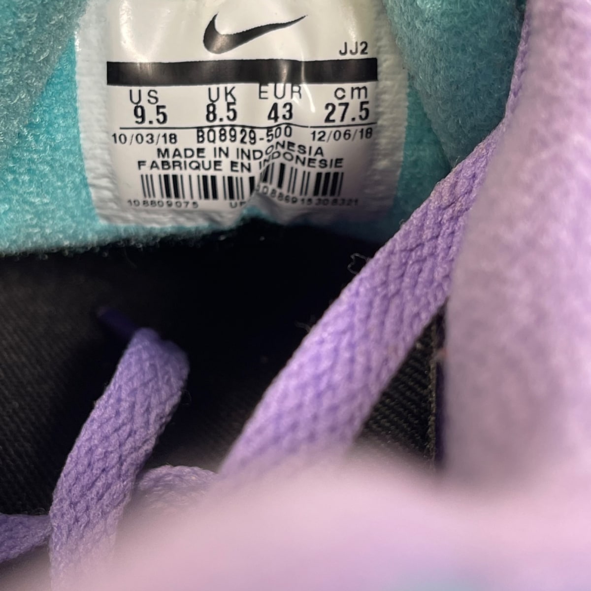 Nike Air Max 1 Have a Nike Day 9.5 (Moderately Worn Pre-Owned)NikeSpace Purple/Black-Bleached Coral - Image 6