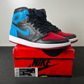 Jordan 1 Retro High NC to Chi (Women's) 12W (Lightly Worn Pre-Owned)JordanBlack/Dark Powder Blue-Gym Red - Image 1