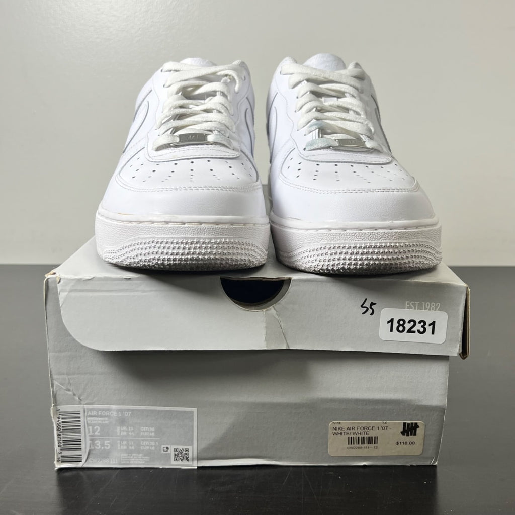 Nike Air Force 1 Low '07 White 12 (Moderately Worn Pre-Owned)NikeWhite/White - Image 2
