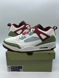 Jordan Spizike Low Chinese New Year (2024) 11 (Moderately Worn Pre-Owned)JordanSail/Oil Green-Dark Team Red-Metallic Gold Grain - Image 1