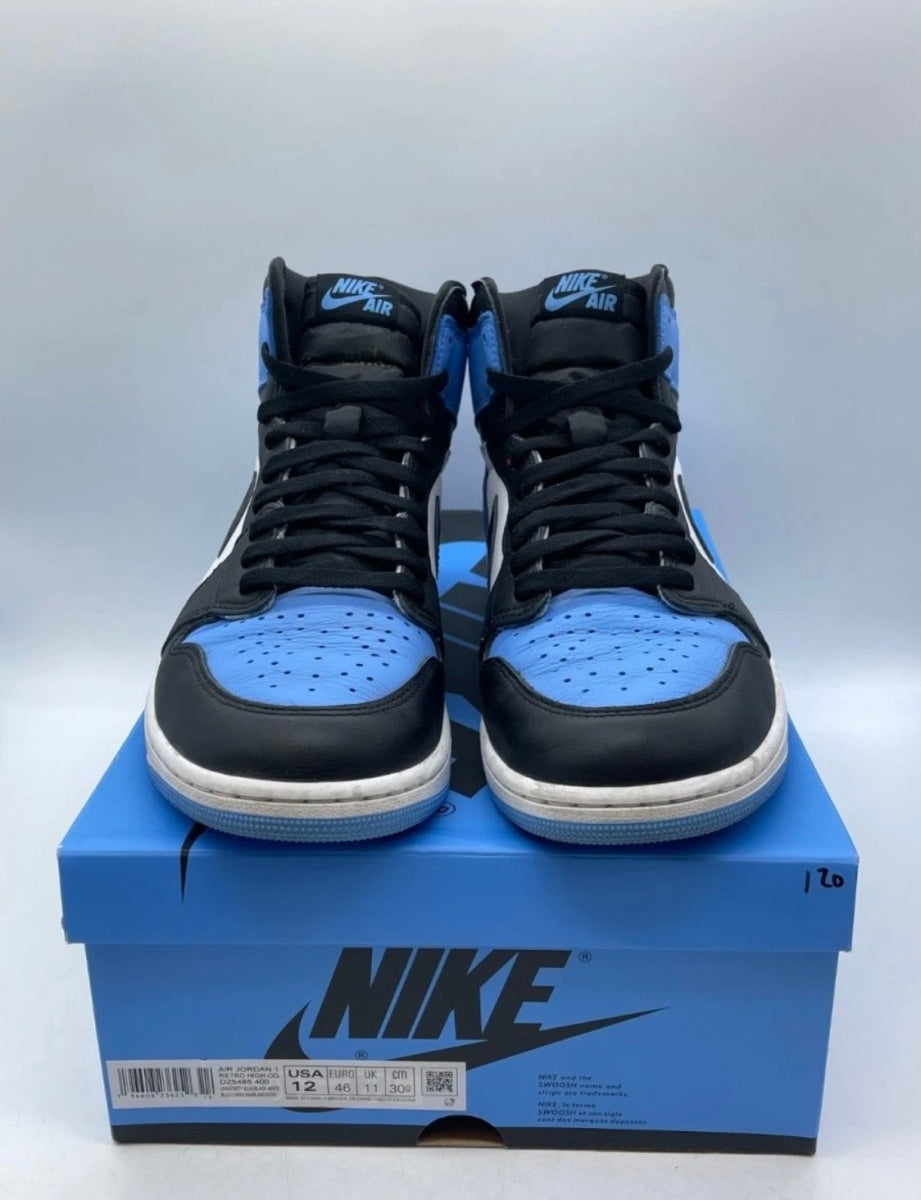 Jordan 1 Retro High OG UNC Toe 12 (Lightly Worn Pre-Owned)JordanUniversity Blue/Black/White - Image 2