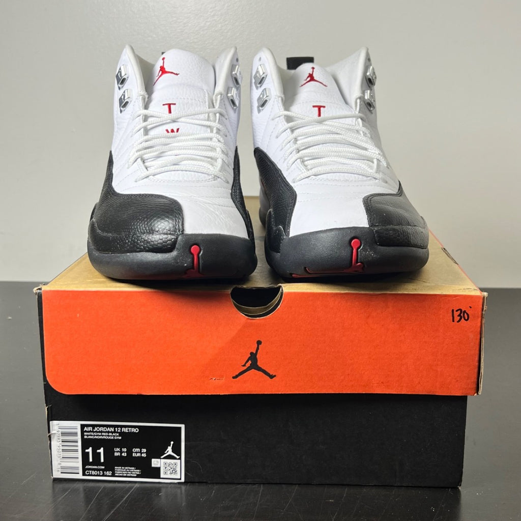 Jordan 12 Retro Taxi Flip 11 (Lightly Worn Pre-Owned)JordanWhite/Gym Red/Black - Image 2