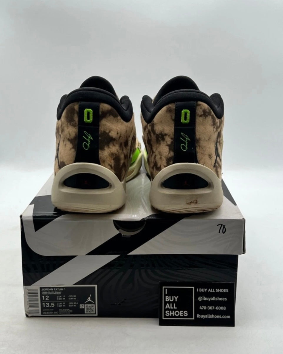 Jordan Tatum 1 Tunnel Walk 12 (Lightly Worn Pre-Owned)JordanFossil/Sesame/Electric Green/Black - Image 3