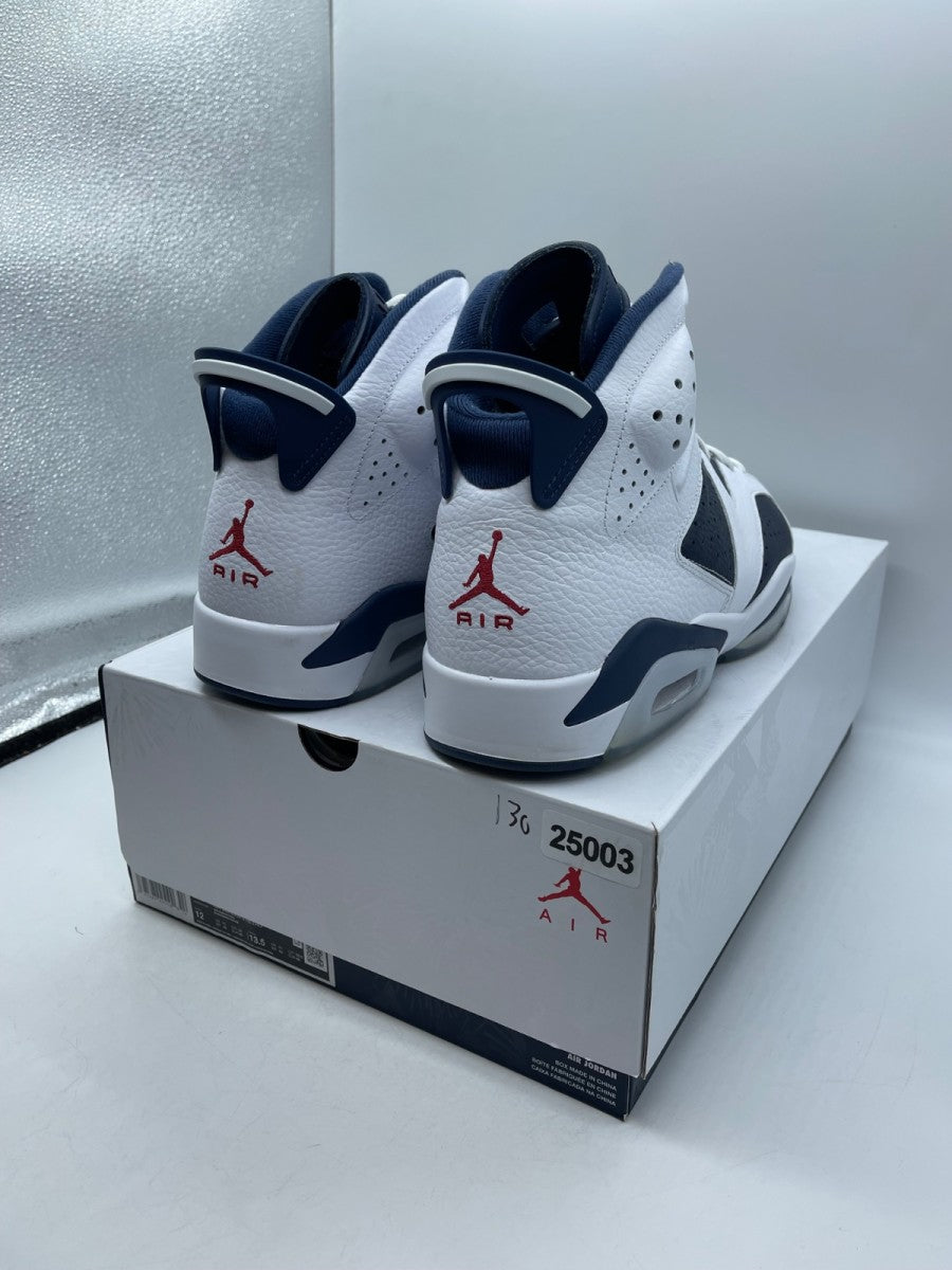 Jordan 6 Retro Olympic (2024) 12 (Moderately Worn Pre-Owned)JordanWhite/Varsity Red/Midnight Navy - Image 5