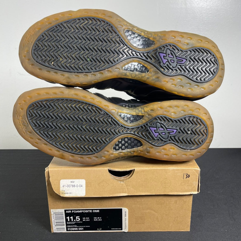 Nike Air Foamposite One Eggplant 11.5 (Moderately Worn Pre-Owned)NikeBlack/Varsity Purple - Image 5