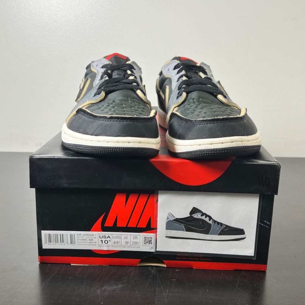Jordan 1 Low OG EX Black Smoke Grey 10.5 (Lightly Worn Pre-Owned)JordanBlack/Dark Smoke Grey-Light Smoke Grey-Sail-Coconut Milk - Image 2