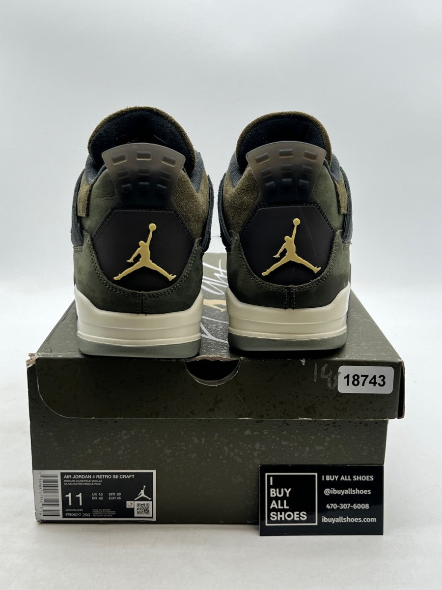 Jordan 4 Retro SE Craft Medium Olive 11 (Moderately Worn Pre-Owned) - Image 3