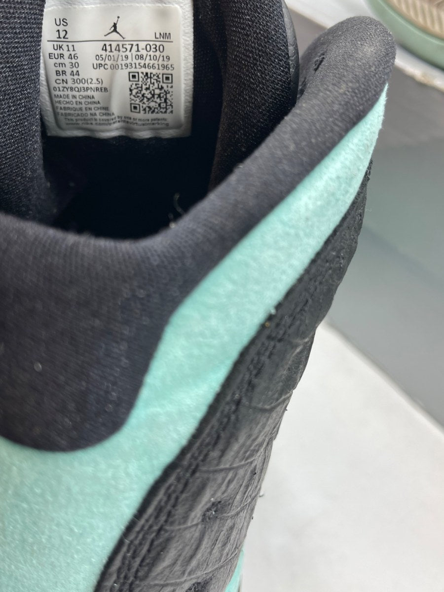 Jordan 13 Retro Black Island Green 12 (Moderately Worn Pre-Owned) - Image 8