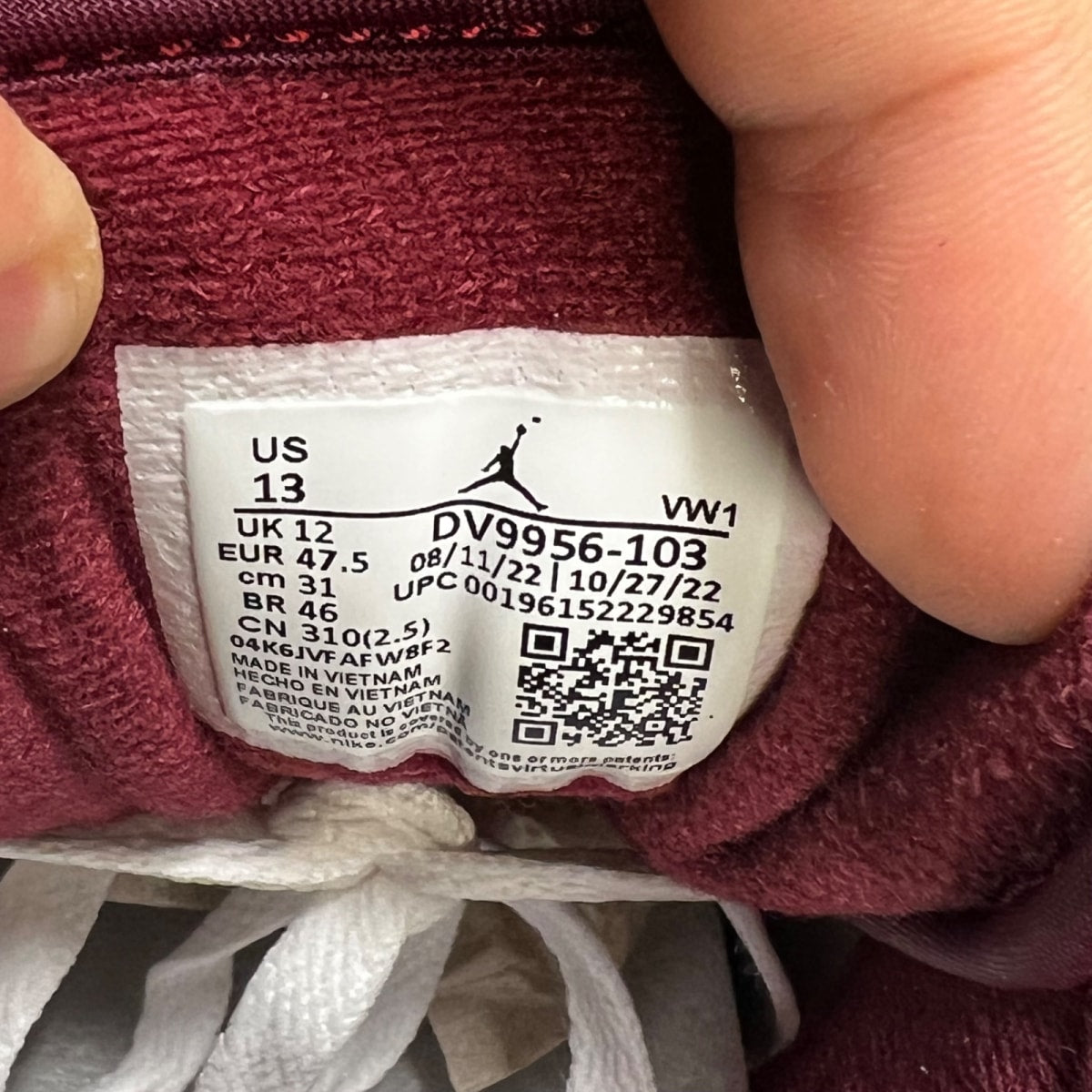 Jordan 2 Retro Low Cherrywood 13 (Lightly Worn Pre-Owned)JordanWhite/Cherrywood Red-Light Steel Grey - Image 7