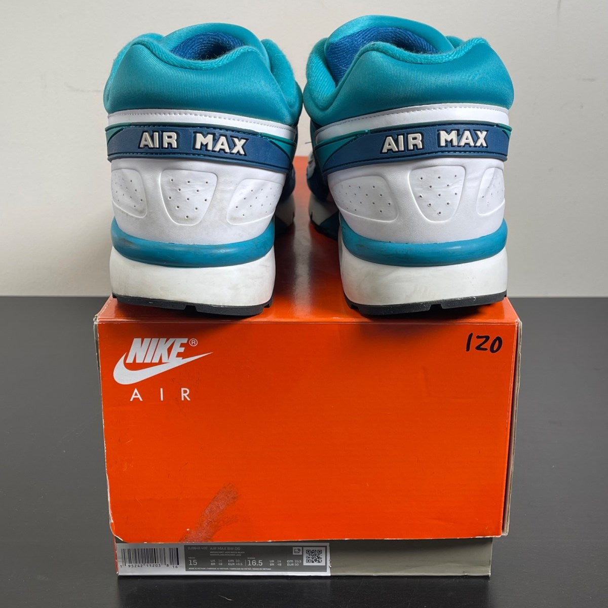 Nike Air Max BW OG Marina 15 (Moderately Worn Pre-Owned)NikeMarina/White/Black/Grey Jade - Image 4
