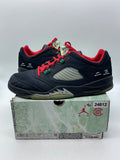 Jordan 5 Retro Low CLOT Jade 11 (Moderately Worn Pre-Owned)JordanBlack/Classic Jade-Fire Red-Metallic Silver - Image 1