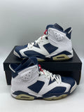 Jordan 6 Retro Olympic London (2012) 9.5 (Moderately Worn Pre-Owned)JordanWhite/Midnight Navy-Varsity Red - Image 1