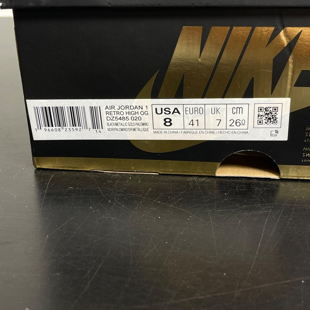 Jordan 1 Retro High OG Palomino 8 (Moderately Worn Pre-Owned)JordanBlack/Metallic Gold/Palomino/Sail - Image 7
