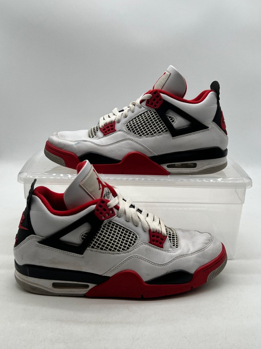 Jordan 4 Retro Fire Red (2020) 11.5 (Heavily Worn Pre-Owned)JordanWhite/Black-Tech Grey-Fire Red - Image 1