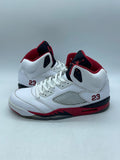 Jordan 5 Retro Fire Red Black Tongue (2013) 13 (Moderately Worn Pre-Owned)JordanWhite/Fire Red-Black - Image 1