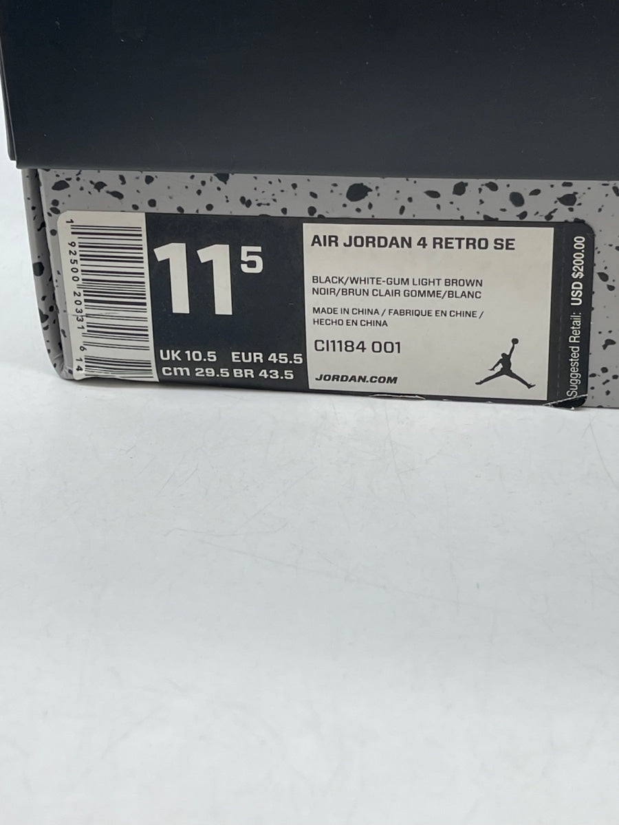 Jordan 4 Retro Laser Black Gum 11.5 (Moderately Worn Pre-Owned) - Image 9