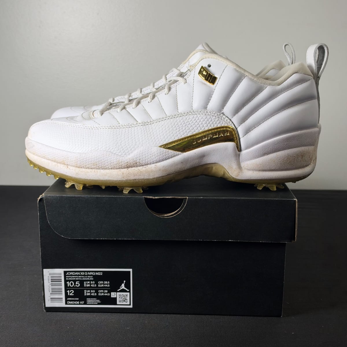Jordan 12 Golf Metallic Gold (Size 10.5) - aux
