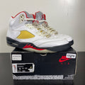 Jordan 5 Retro Fire Red Silver Tongue (2020) 11 (Moderately Worn Pre-Owned)JordanWhite/Black-Metallic Silver-Fire Red - Image 1