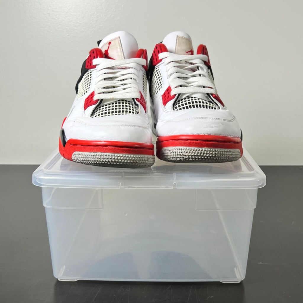 Jordan 4 Retro Fire Red (2020) 10 (Heavily Worn Pre-Owned)JordanWhite/Black-Tech Grey-Fire Red - Image 2
