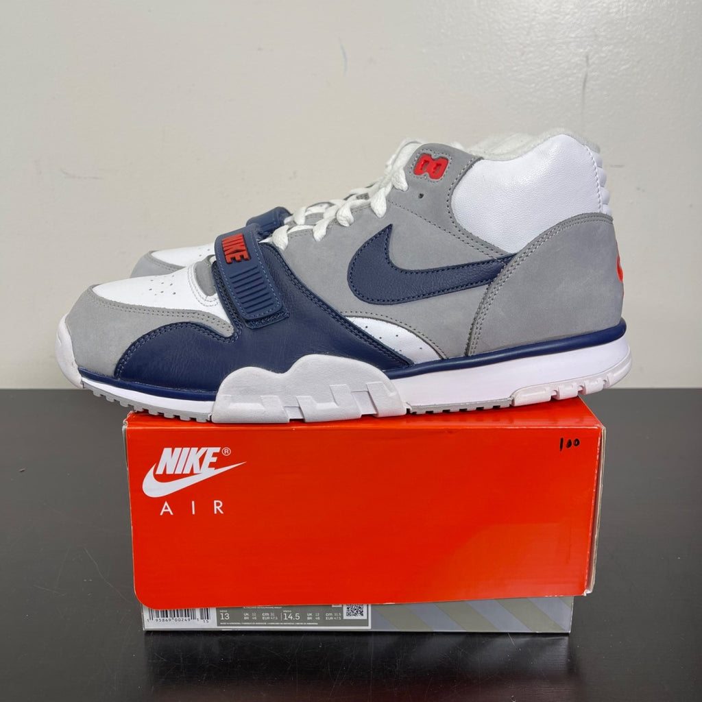 Nike Air Trainer 1 White Midnight Navy Medium Grey 13 (Moderately Worn Pre-Owned)NikeWhite/Midnight Navy/Medium Grey/Red - Image 3