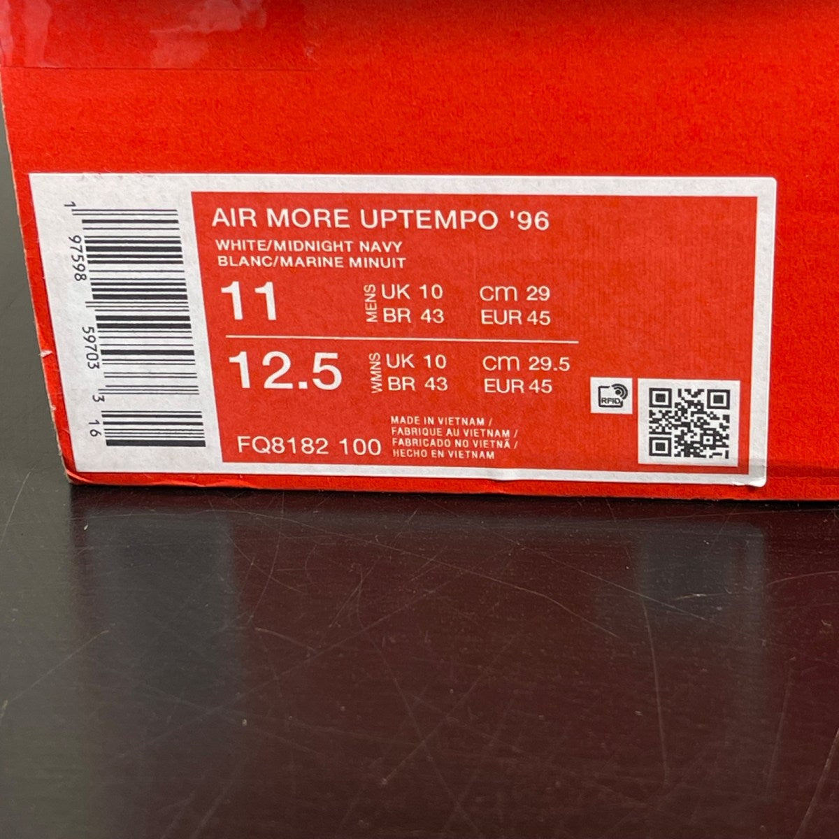 Nike Air More Uptempo 96 Olympic (2024) 11 (Moderately Worn Pre-Owned)NikeWhite/Midnight Navy/Metallic Gold/University Red - Image 7