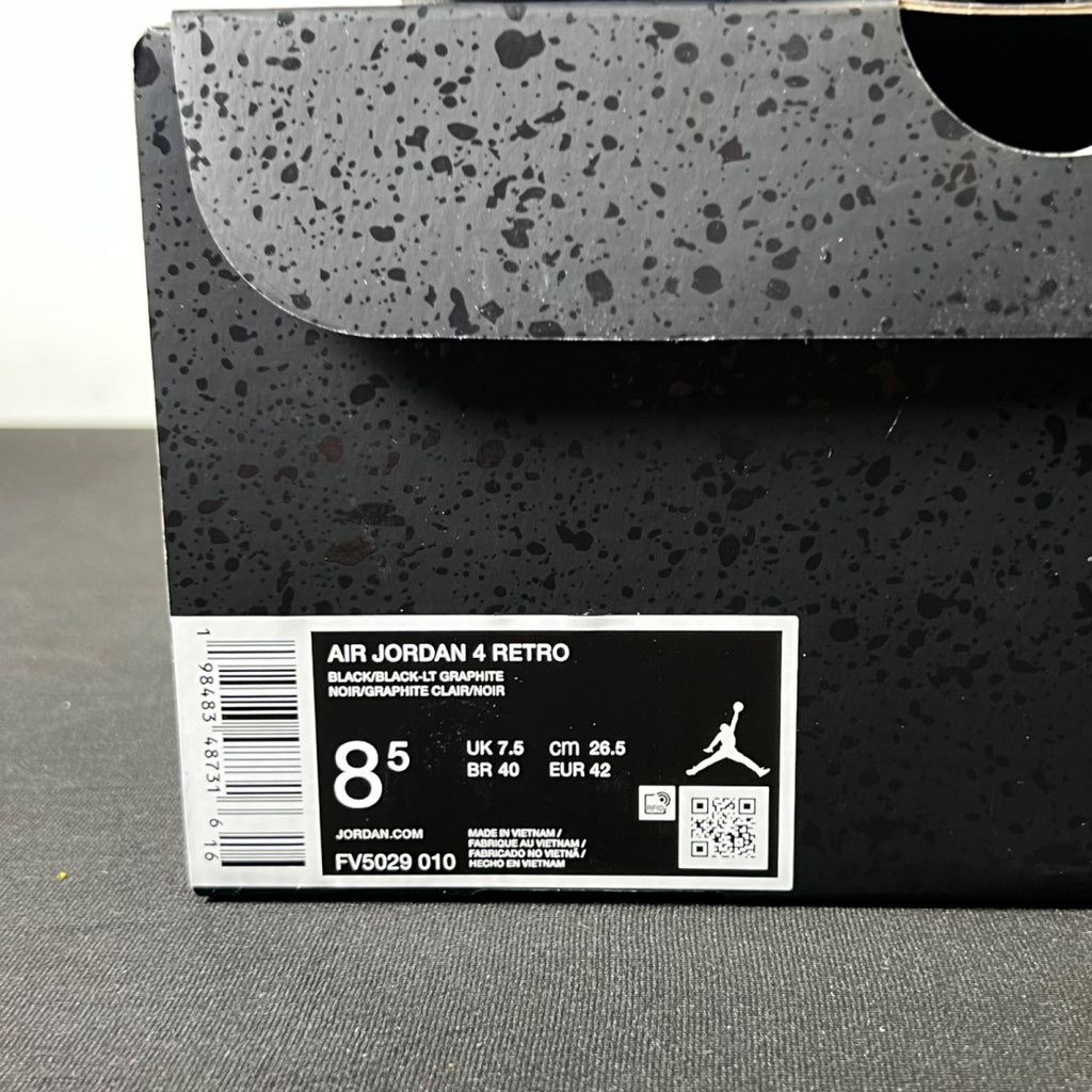 Jordan 4 Retro Black Cat (2025) 8.5 (Lightly Worn Pre-Owned)JordanBlack/Black/Light Graphite