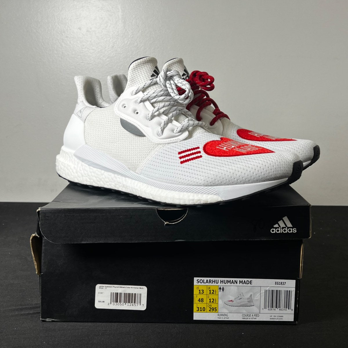 adidas Solar Hu Glide Human Made White Red 13 (Lightly Worn Pre-Owned)adidasWhite/Red/Black - Image 1