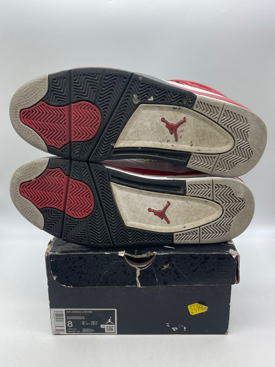 Jordan 4 Retro Red Cement 8 (Moderately Worn Pre-Owned)JordanWhite/Fire Red/Black/Neutral Grey - Image 7