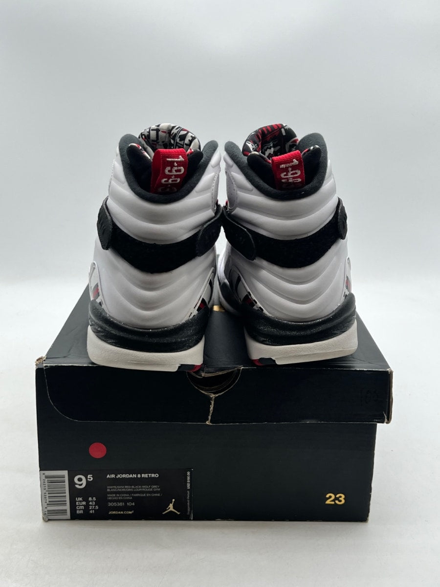 Jordan 8 Retro Alternate 9.5 (Moderately Worn Pre-Owned)JordanWhite/Gym Red-Black-Wolf Grey - Image 5