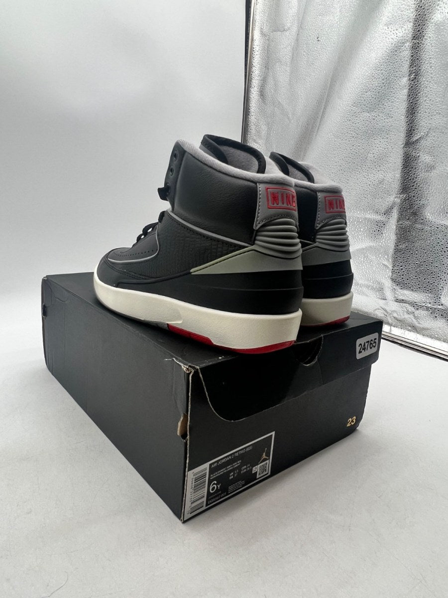 Jordan 2 Retro Black Cement (GS) 6Y (Lightly Worn Pre-Owned)JordanBlack/Fire Red/Sail/Cement Grey - Image 4