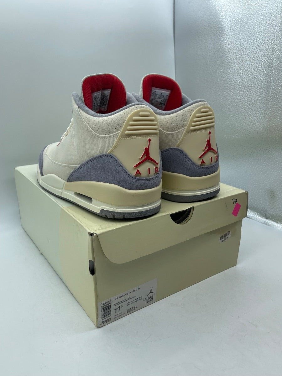 Jordan 3 Retro Muslin 11.5 (Moderately Worn Pre-Owned)JordanMuslin/University Red-Cement Grey-Sail - Image 4