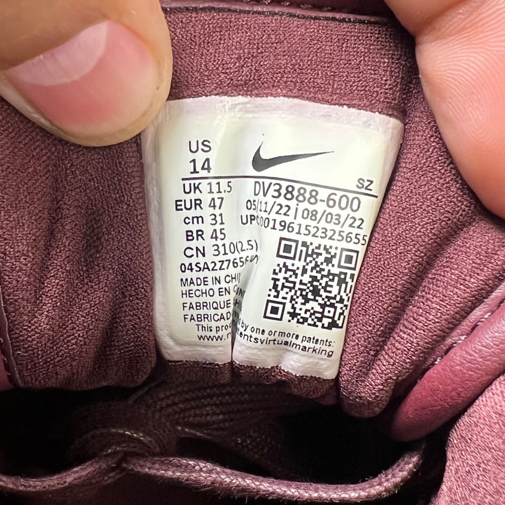 Nike Air Max 1 Burgundy Crush (Women's) 14W (Lightly Worn Pre-Owned)NikeBurgundy Crush/Burgundy Crush - Image 7