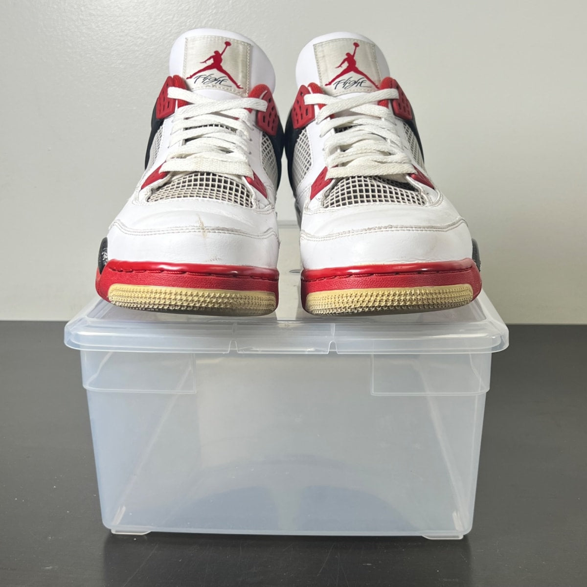 Jordan 4 Retro Fire Red (2012) 12 (Heavily Worn Pre-Owned)JordanWhite/Varsity Red-Black - Image 2