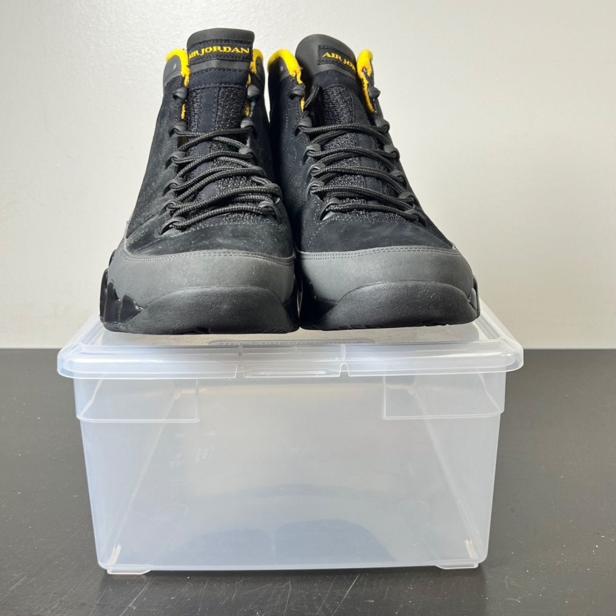 Jordan 9 Retro Dark Charcoal University Gold 11 (Lightly Worn Pre-Owned)JordanBlack/Dark Charcoal-University Gold - Image 2
