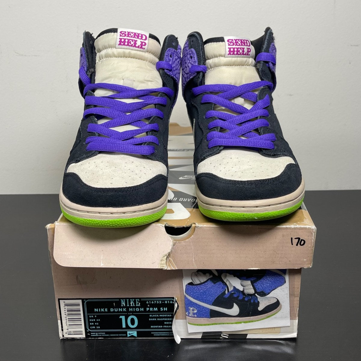 Nike Dunk High Send Help 2 10 (Moderately Worn Pre-Owned)NikeBlack/Mortar-Dark Raspberry - Image 2