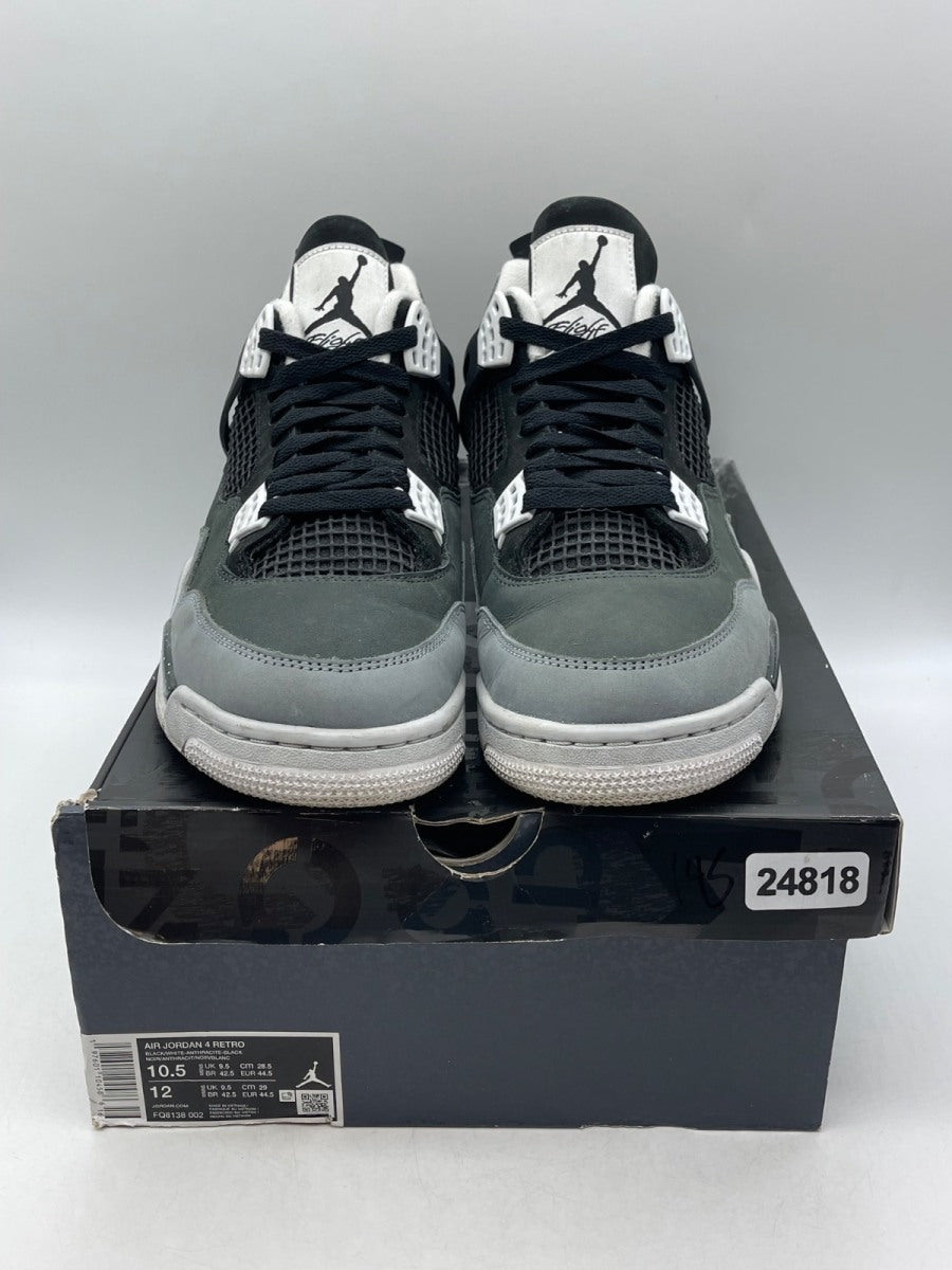 Jordan 4 Retro Fear (2024) 10.5 (Moderately Worn Pre-Owned)JordanBlack/White/Anthracite/Black/Pure Platinum - Image 2