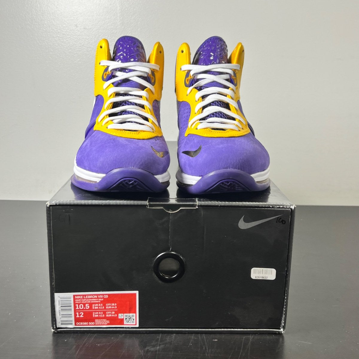 Nike LeBron 8 Lakers 10.5 (Lightly Worn Pre-Owned)NikeCourt Purple/Court Purple-University Gold-University Gold - Image 2