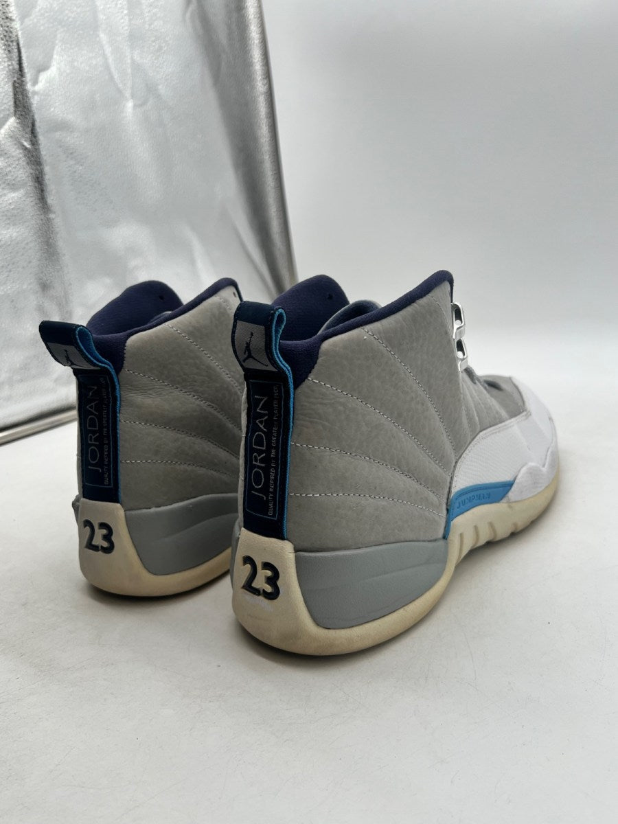 Jordan 12 Retro Grey University Blue 12 (Heavily Worn Pre-Owned)JordanGrey/University Blue-White - Image 2