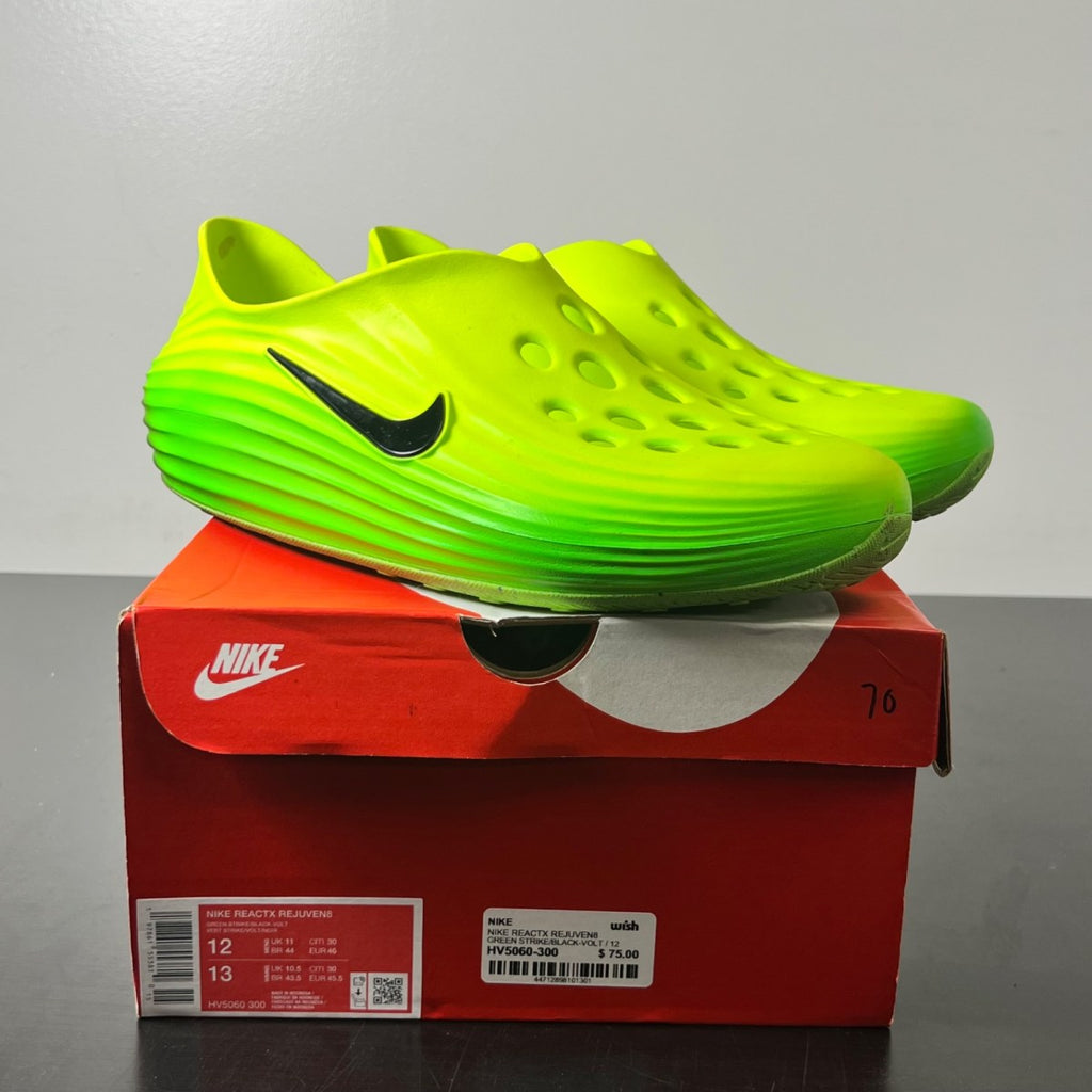 Nike ReactX Rejuven8 Green Strike 12 (Moderately Worn Pre-Owned)NikeGreen Strike/Black-Volt - Image 1