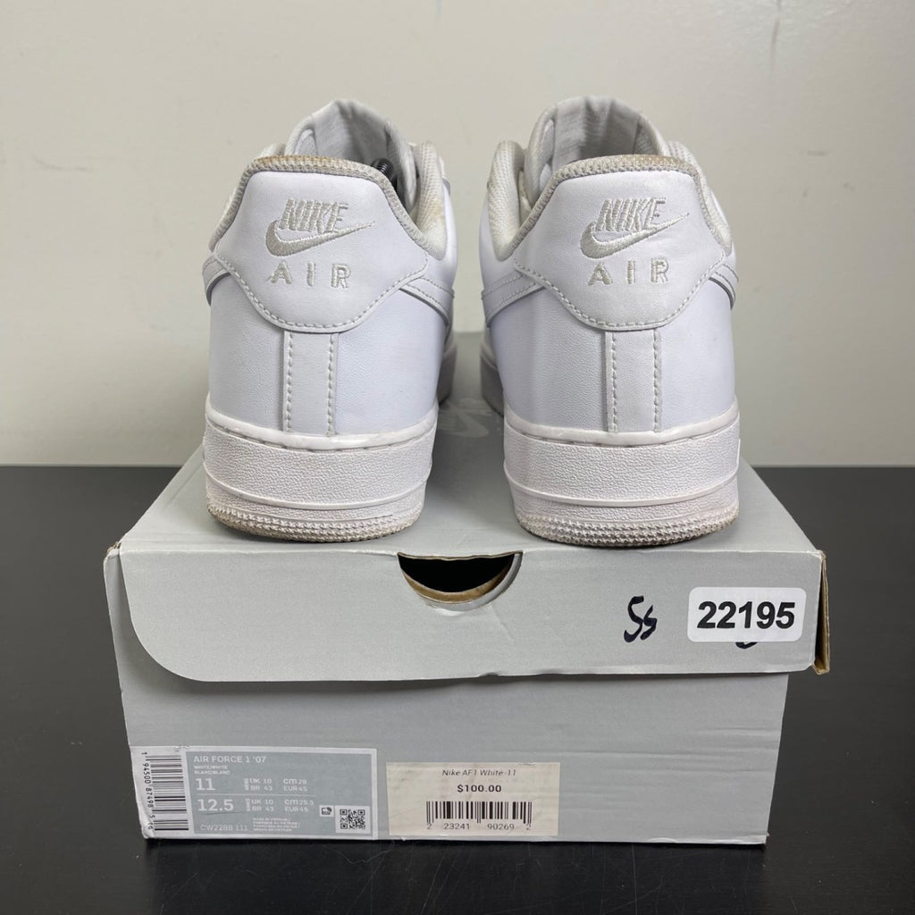 Nike Air Force 1 Low '07 White 11 (Moderately Worn Pre-Owned)NikeWhite/White - Image 4