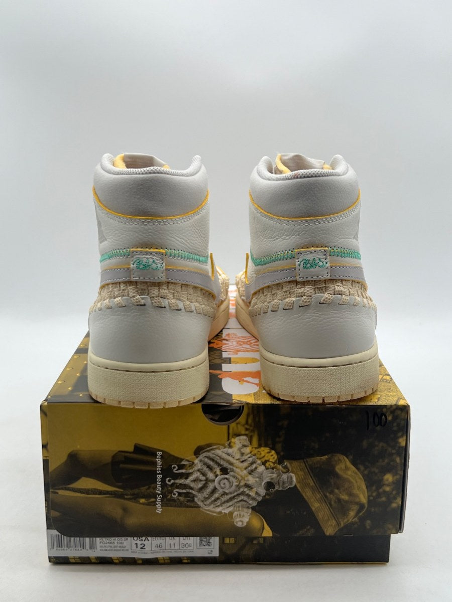 Jordan 1 Retro High OG SP Union LA Bephies Beauty Supply Summer of ‘96 12 (Lightly Worn Pre-Owned)JordanSail/Wolf Grey-Muslin-Pale Vanilla-Kinetic Green-University Gold - Image 3