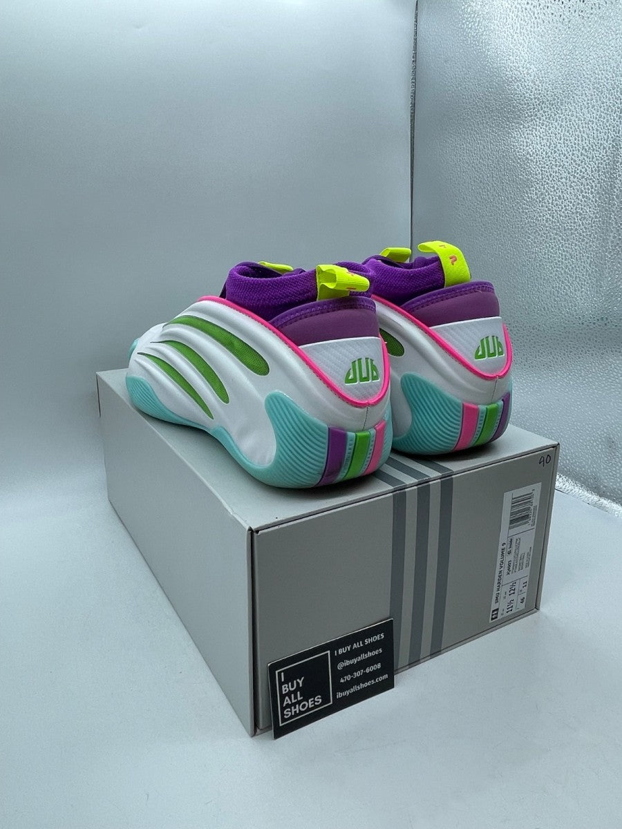Jalen Williams x adidas Harden Vol. 9 'White Lucid Lime Pink' 11.5 (Moderately Worn Pre-Owned) - Image 4
