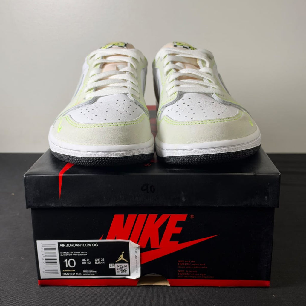 Jordan 1 Retro Low White Ghost Green Black (Size 10) - aux
