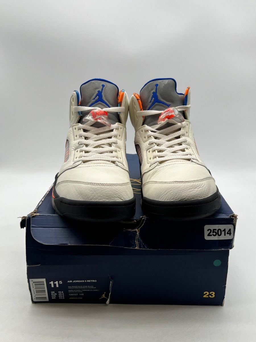 Jordan 5 Retro International Flight 11.5 (Moderately Worn Pre-Owned)JordanSail/Racer Blue-Cone-Black - Image 2
